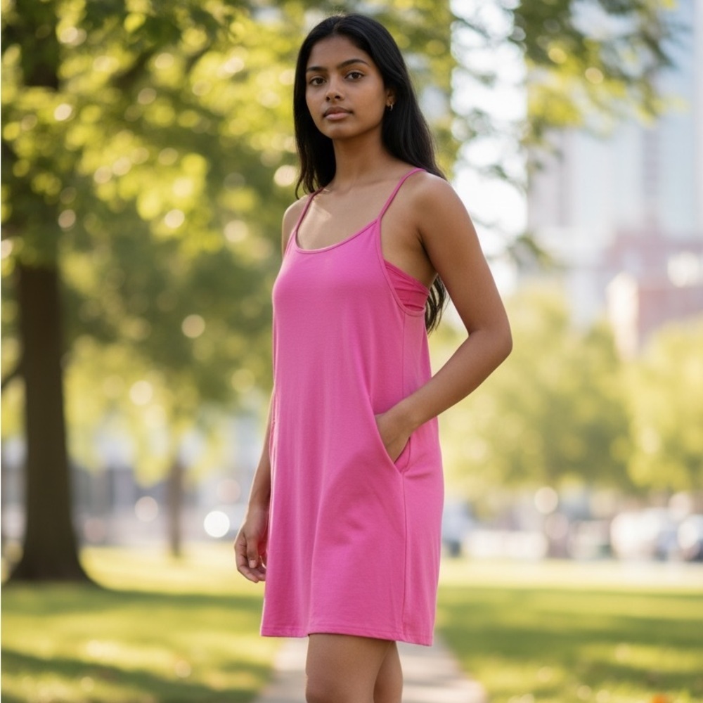 Women's Pink Romper Dress
